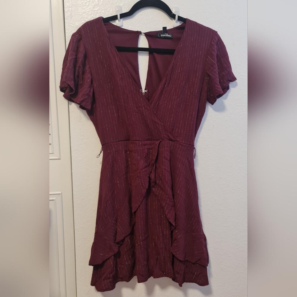 Red/Maroon Flowy Party Dress